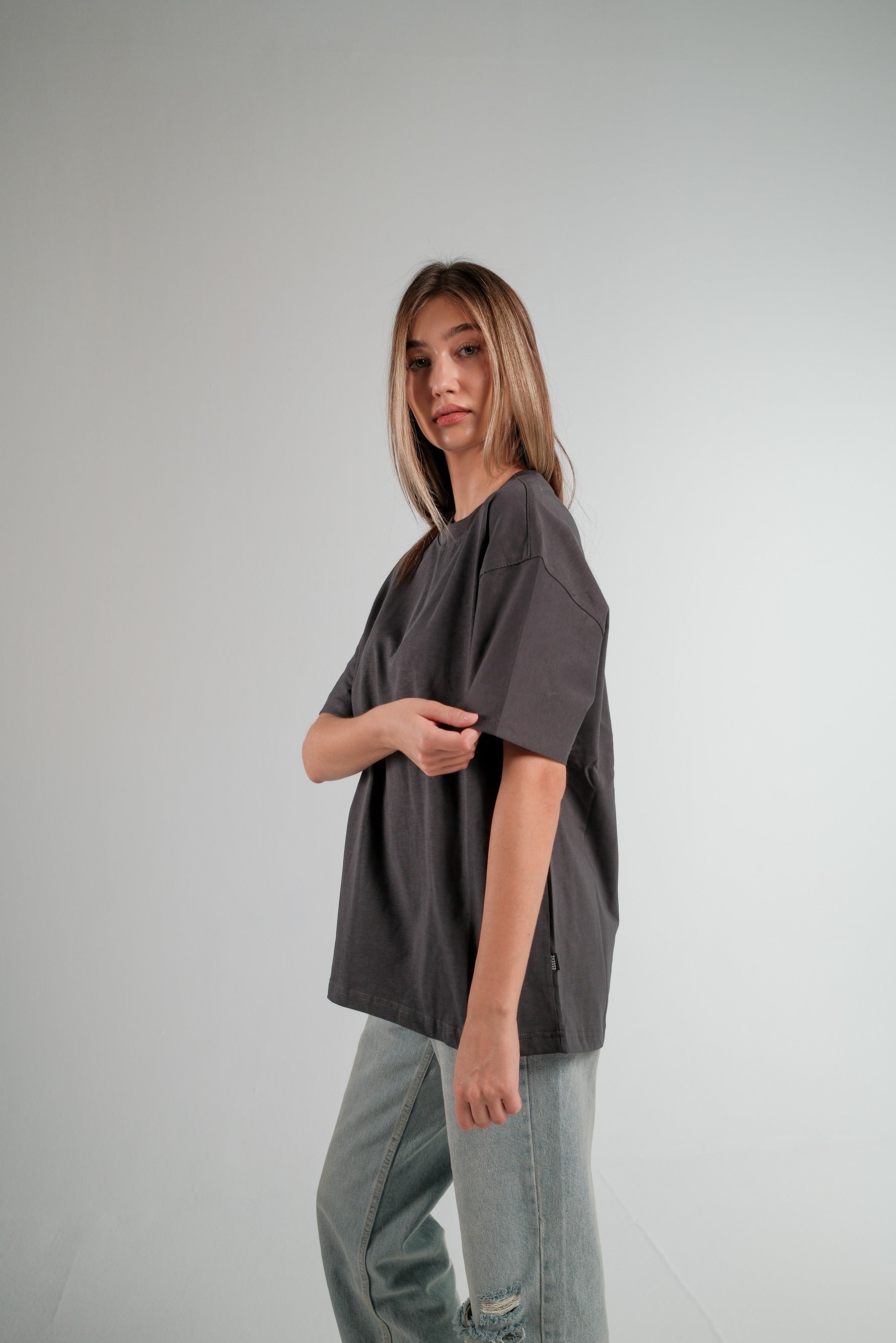 DARK GREY OVERSIZED T-SHIRT HEAVY WEIGHT