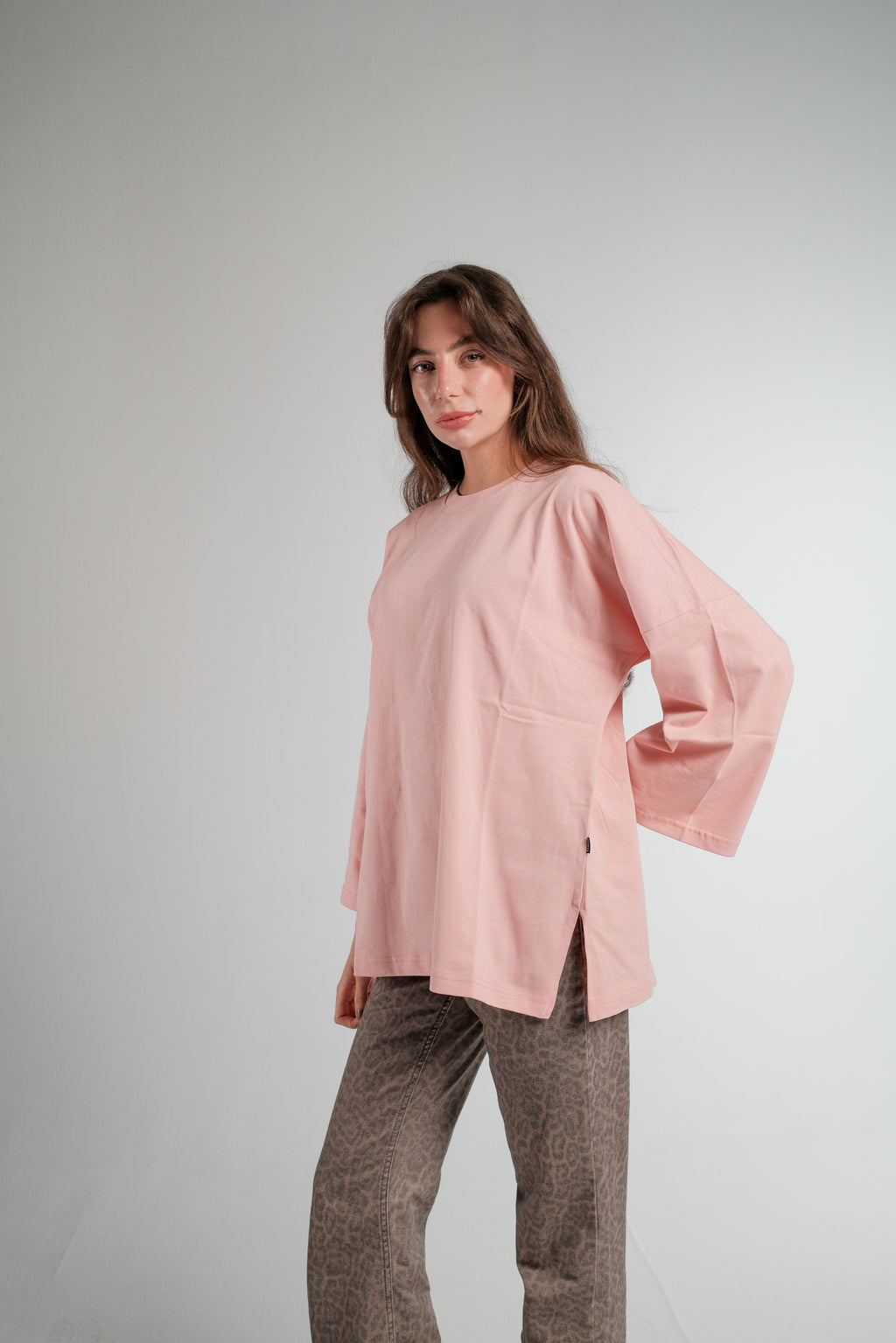 ROSE LONG SLEEVE OVERSIZED T-SHIRT