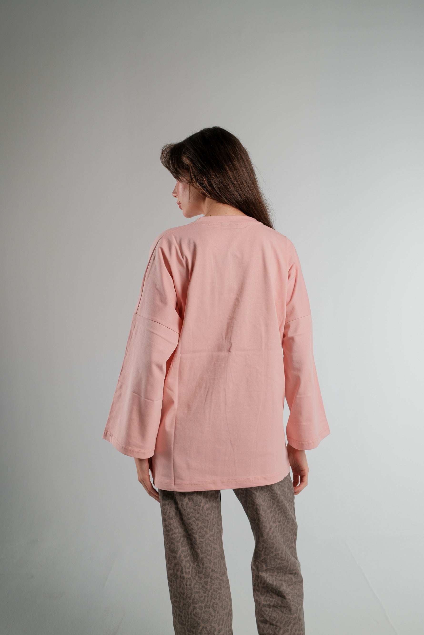 ROSE LONG SLEEVE OVERSIZED T-SHIRT