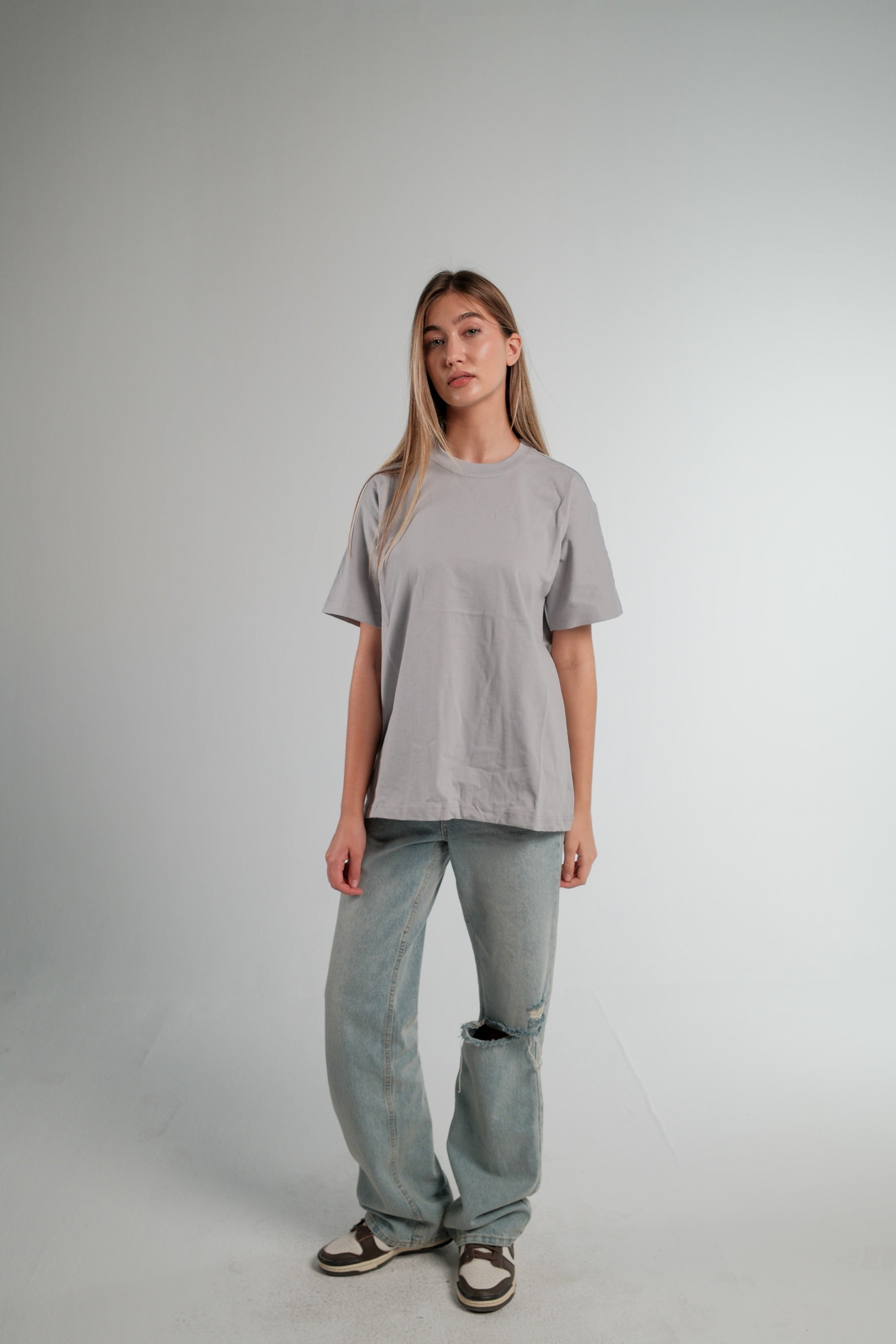 SILVER OVERSIZED T-SHIRT HEAVY WEIGHT