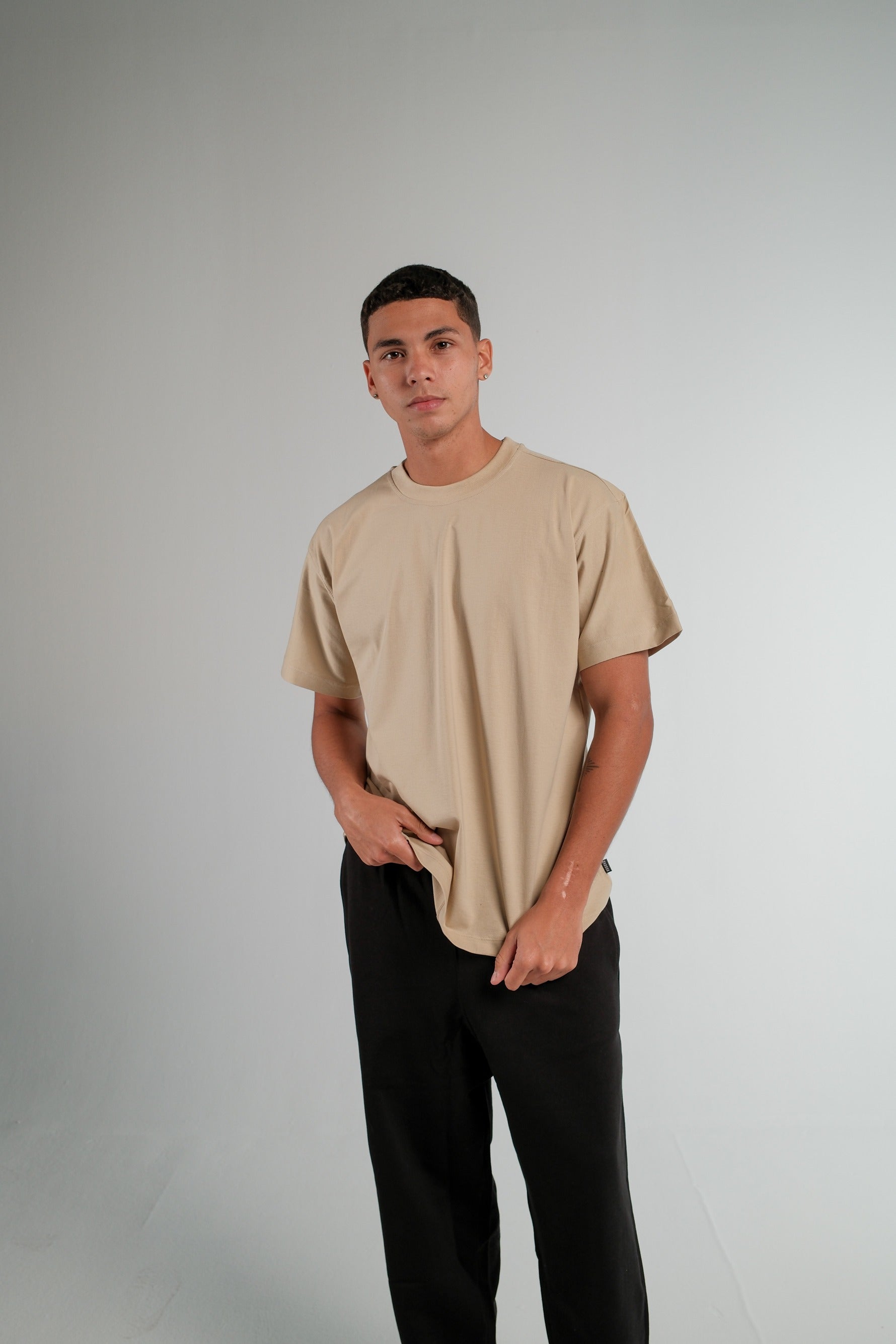 BEIGE RELAXED FIT T-SHIRT HEAVY WEIGHT