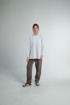 WHITE LONG SLEEVE OVERSIZED T-SHIRT