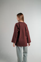 TERRACOTTA LONG SLEEVE OVERSIZED T-SHIRT