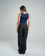 NAVY TANK TOP MICROFIBER WIDE NECK