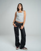 SILVER TANK TOP MICROFIBER WIDE NECK